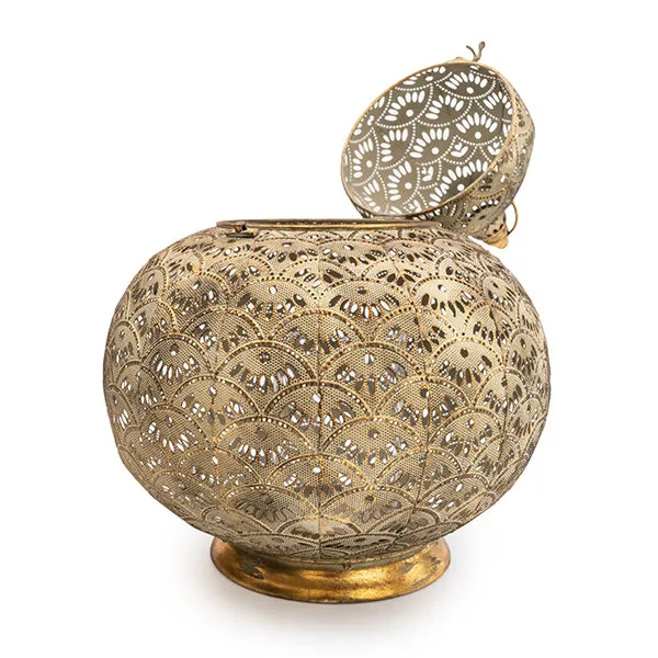 Exquisite Large Gold Lantern with Intricate Detailing