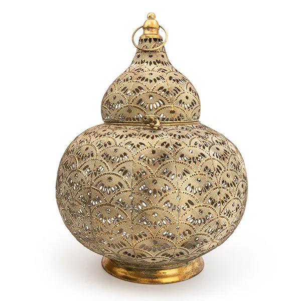 Exquisite Large Gold Lantern with Intricate Detailing