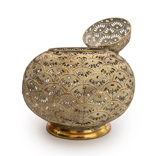 Exquisite Small Gold Lantern with Intricate Detailing