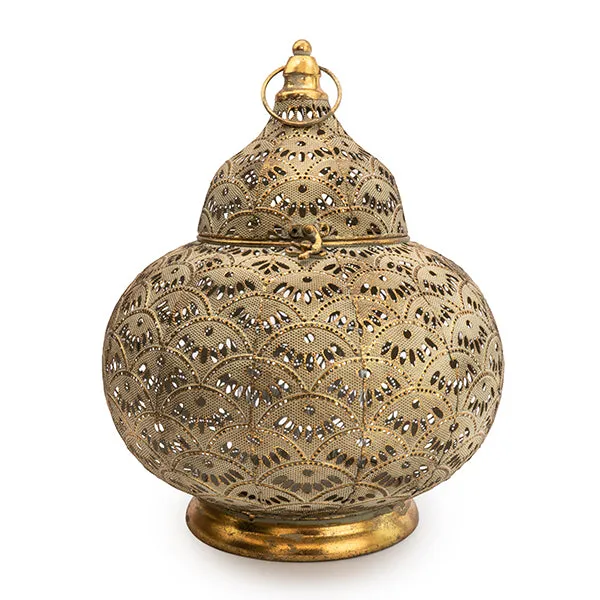 Exquisite Small Gold Lantern with Intricate Detailing