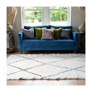 Extra Large Authentic Moroccan Berber Rug in Cream with a Black Cross Design kitchen essentials, utensils set