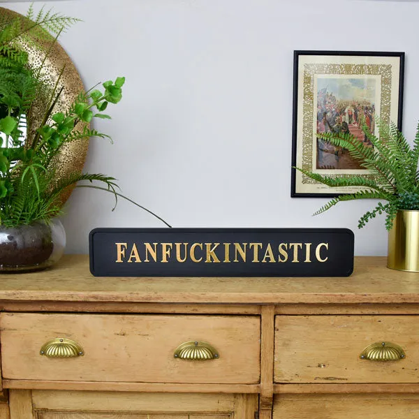 Fanfuckintastic Wall Sign Black & Gold kitchen essentials, utensils set