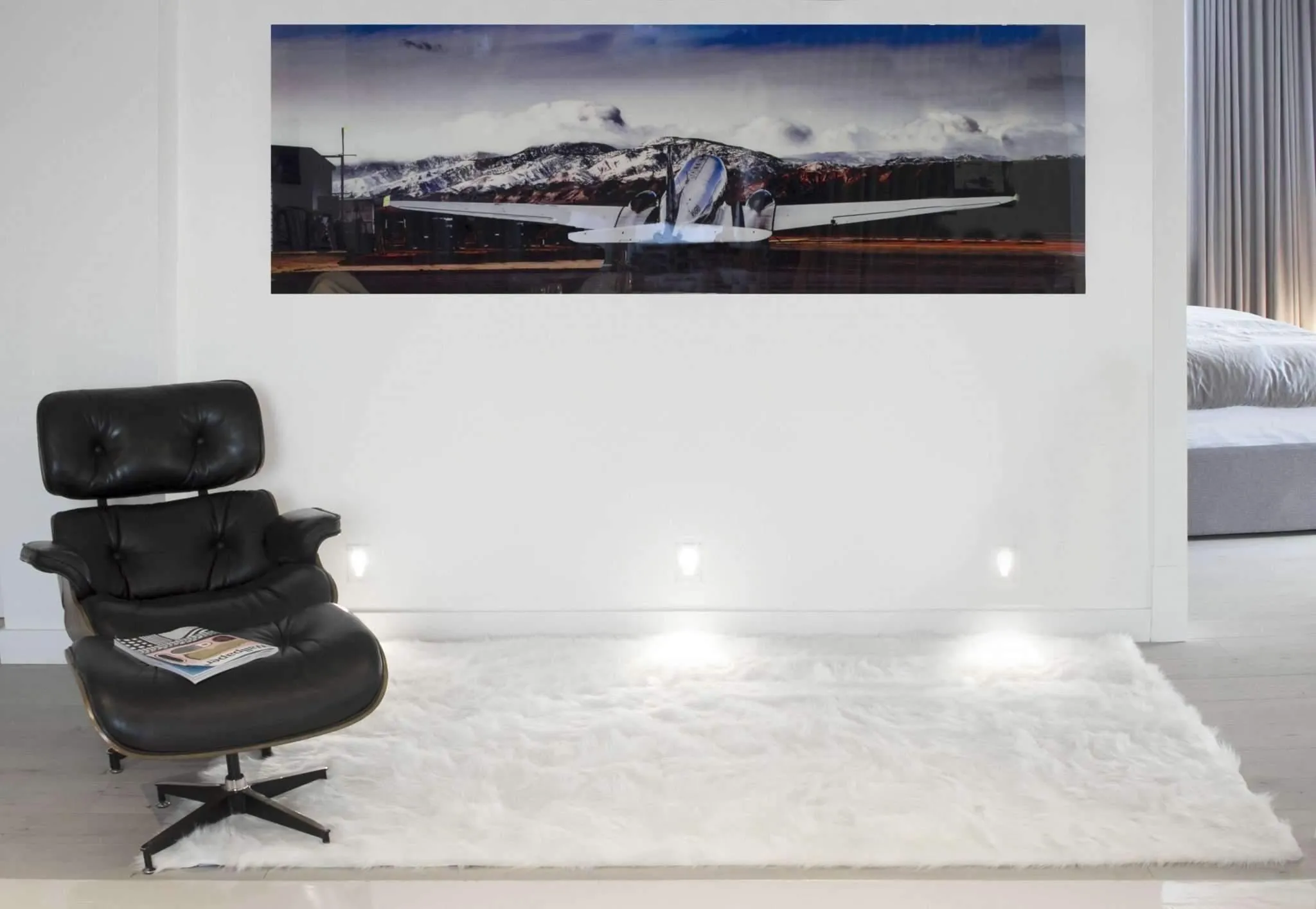 Faux Fur Off White Area Rug 5' x 8'