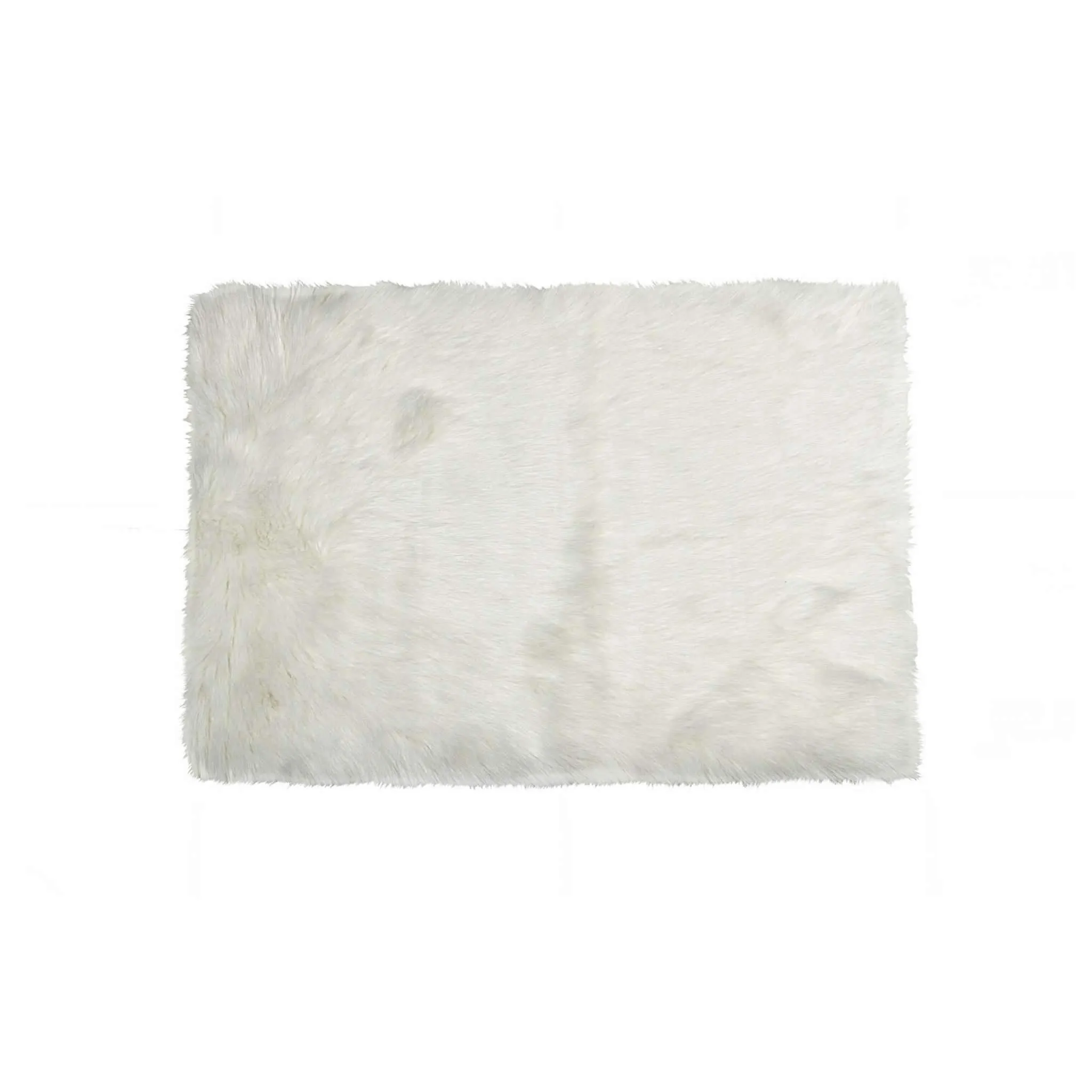 Faux Fur Off White Area Rug 5' x 8'