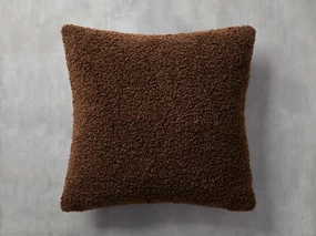 Faux Sherpa Pillow Cover in Chocolate
