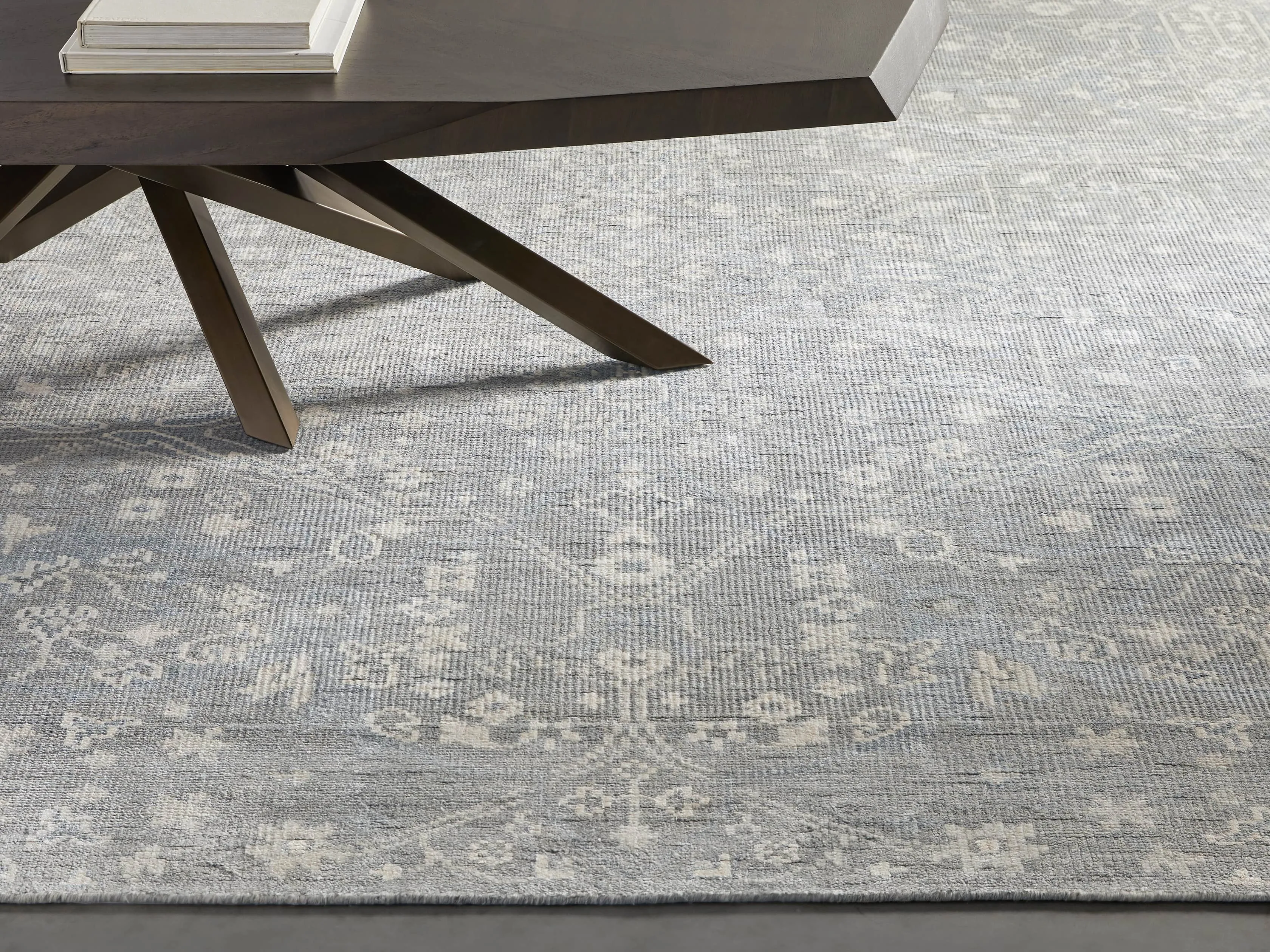 Faymount Hand-Knotted Rug in Light Blue