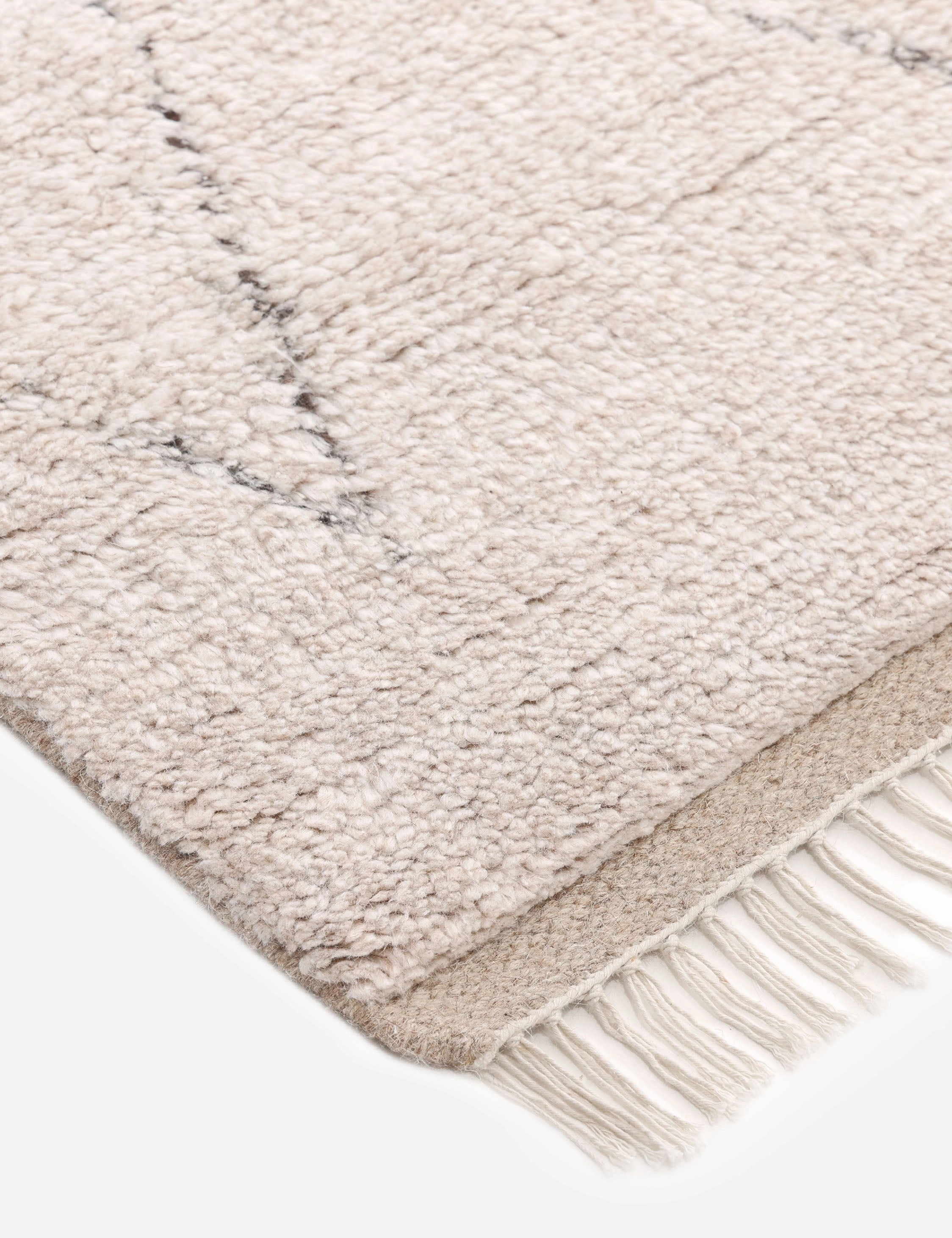 Ferra Hand-Knotted Wool-Blend Moroccan Style Shag Rug