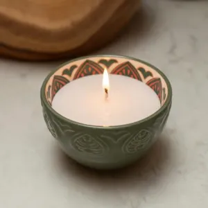 Fig & Apple Meze Scented Candle in Green Bowl kitchen essentials, utensils set