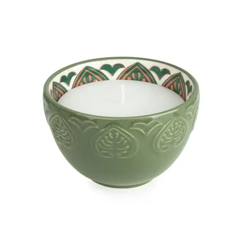 Fig & Apple Meze Scented Candle in Green Bowl