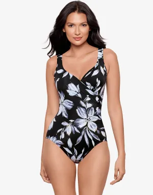 Fiore Di Luna Its A Wrap Swimsuit - Black White