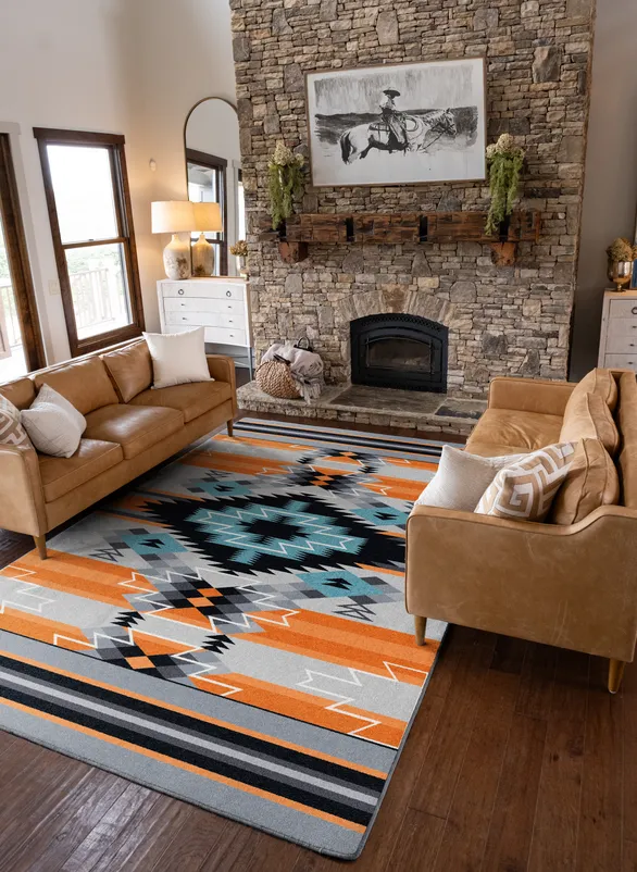 Fire Waves Area Rugs