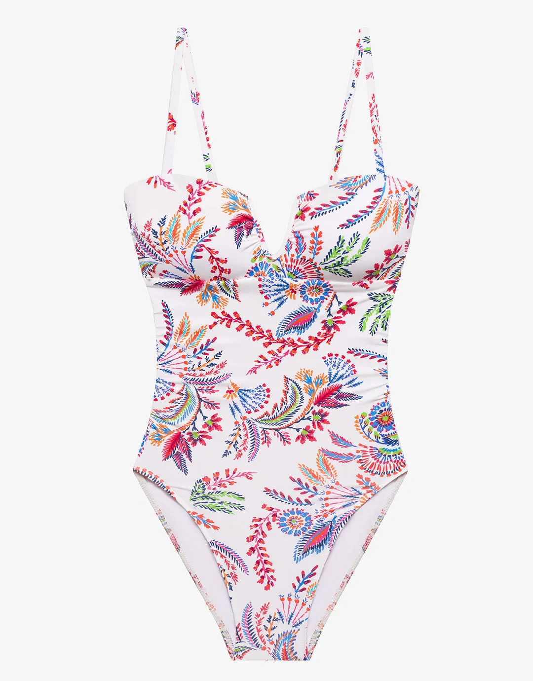 Fleurette Underwired OTS Swimsuit - White Floral