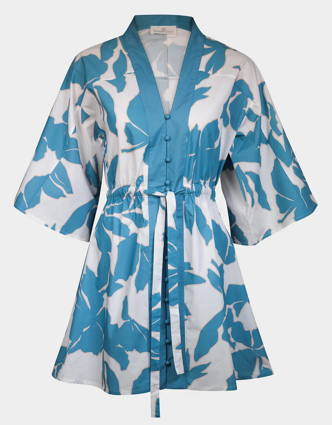 Floral Abstract Mini Kimono - Puffy Sky