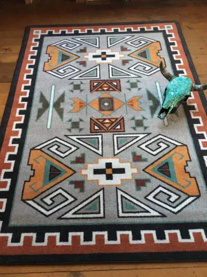 Four Rams Rust Boarder Area Rugs folding guest bed, rollaway bed