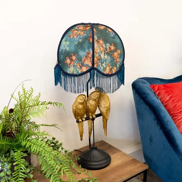 Frilled Lampshade with Floral Design (Lampshade Only)