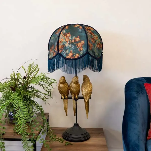 Frilled Lampshade with Floral Design (Lampshade Only)