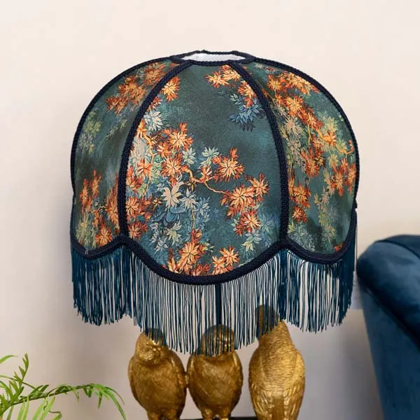 Frilled Lampshade with Floral Design (Lampshade Only)