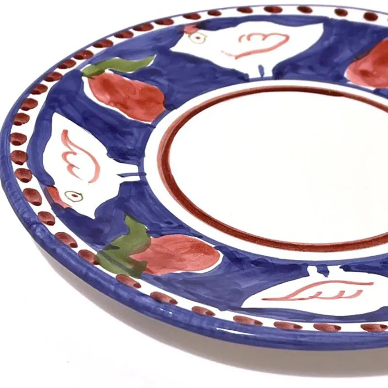 Gallina Side Plate, 23cm, Amalfi Blue & Red