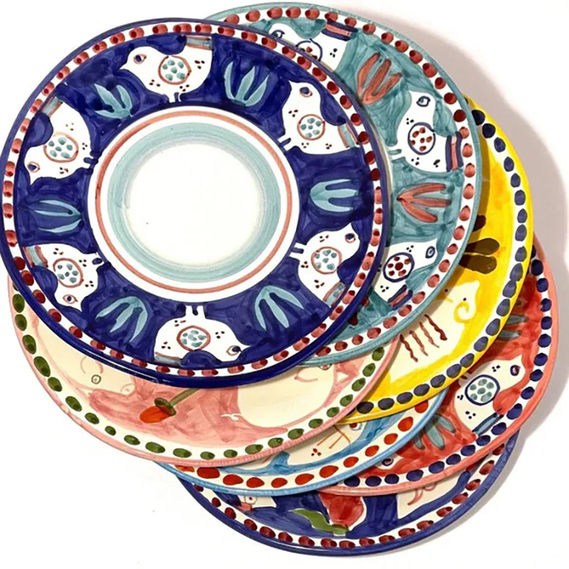 Gallina Side Plate, 23cm, Amalfi Blue & Red