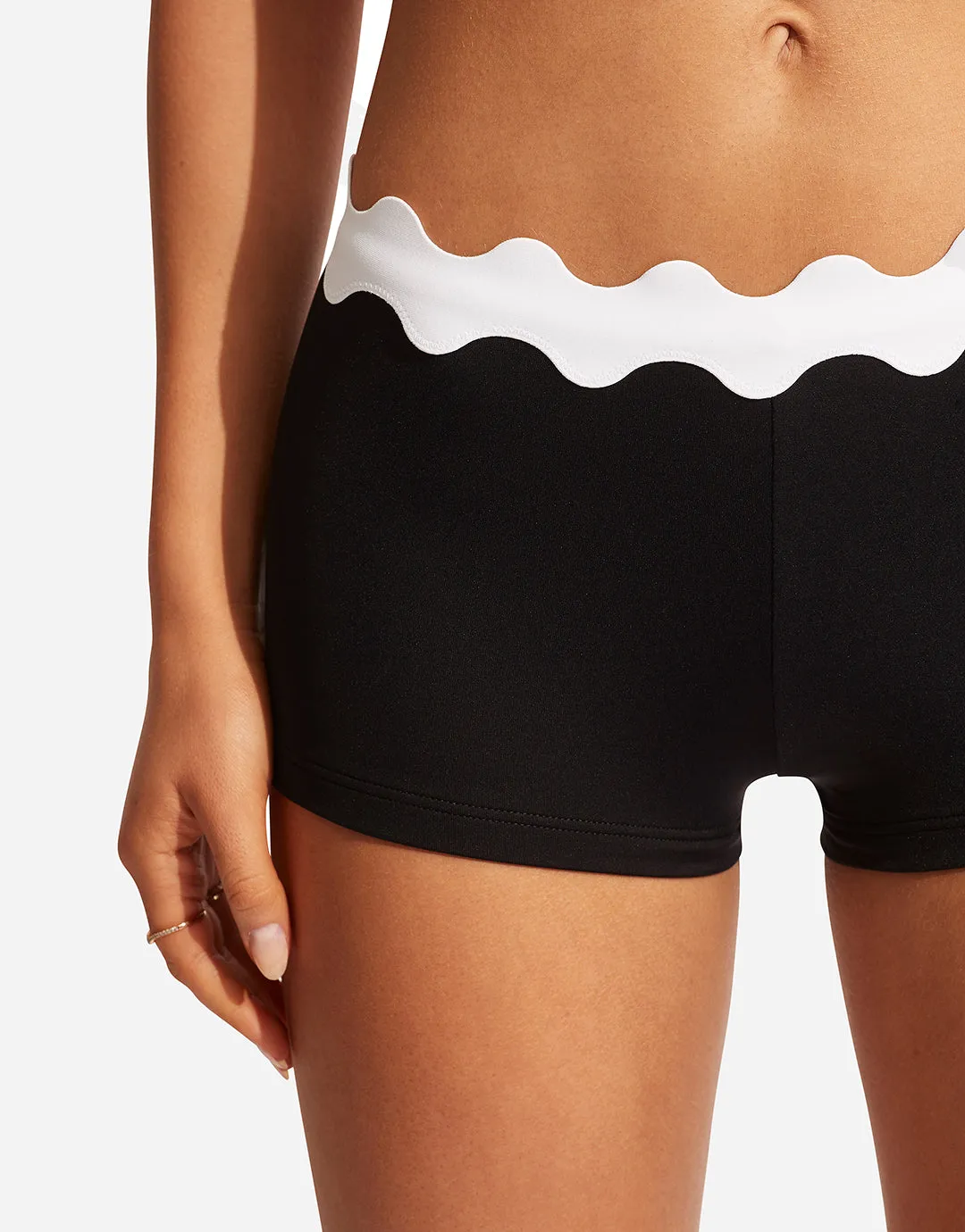 Gia Ric Rac Boyleg Bikini Pant - Black