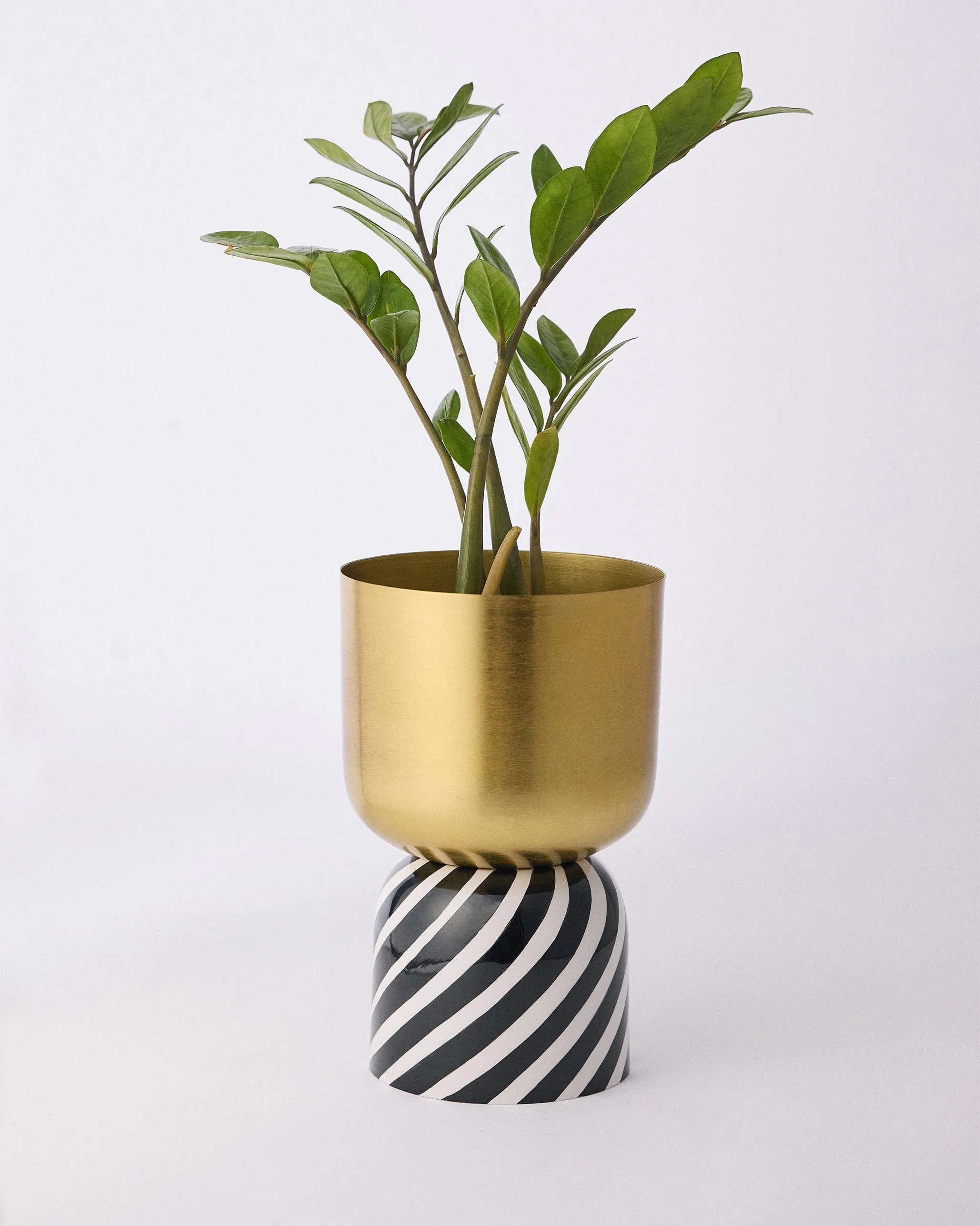 Gilded Stripes Planter dinnerware set, ceramic plates