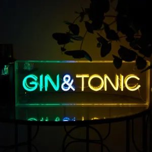 Gin & Tonic Neon Light Box - Green, Yellow & White kitchen essentials, utensils set