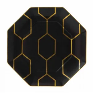 Gio Gold Octagonal Side Plate 23cm, Charcoal/Gold TV cabinet, media console