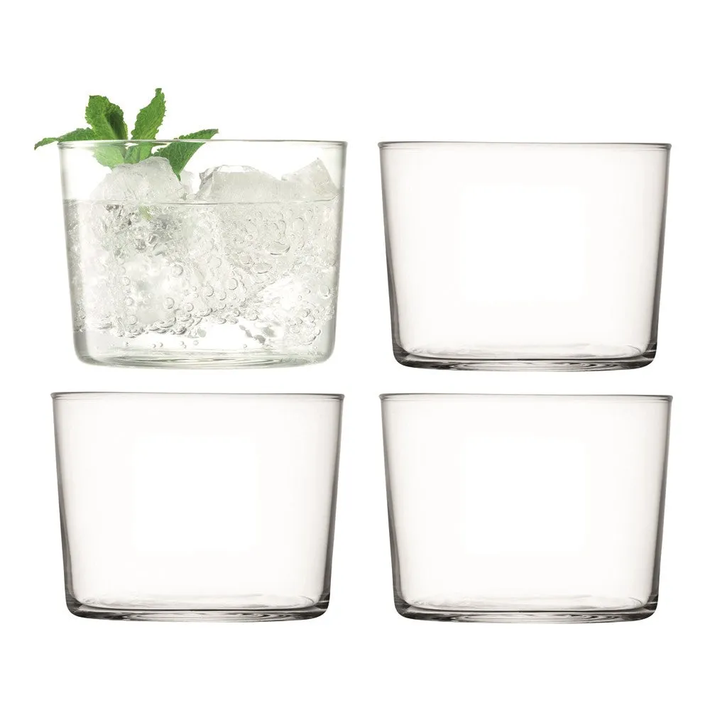Gio Set of 4 tumblers, 220ml, clear ceramic platter, appetizer tray