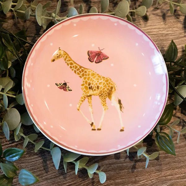 Giraffe Print Trinket Dish with Pink Background kitchen essentials, utensils set