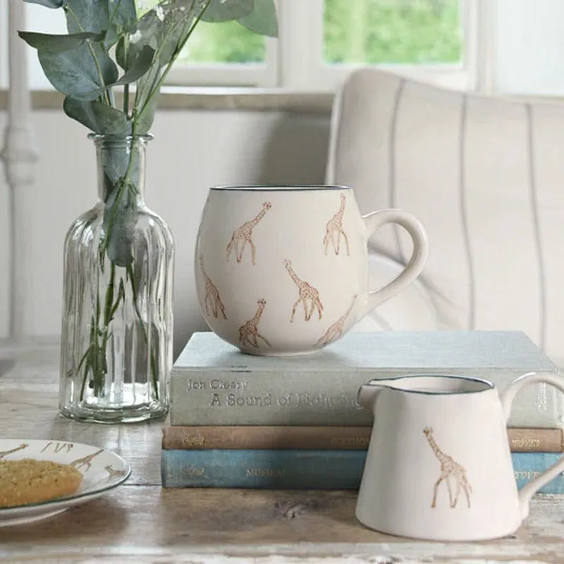 Giraffe Stoneware Mug, 500ml, Cream