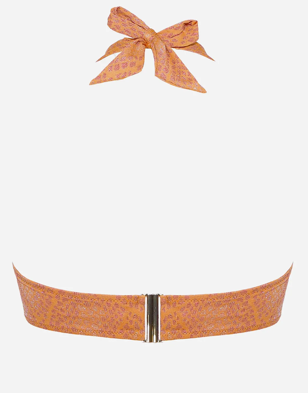 Glance Underwired Halter Bikini Top - Metallic Apricot