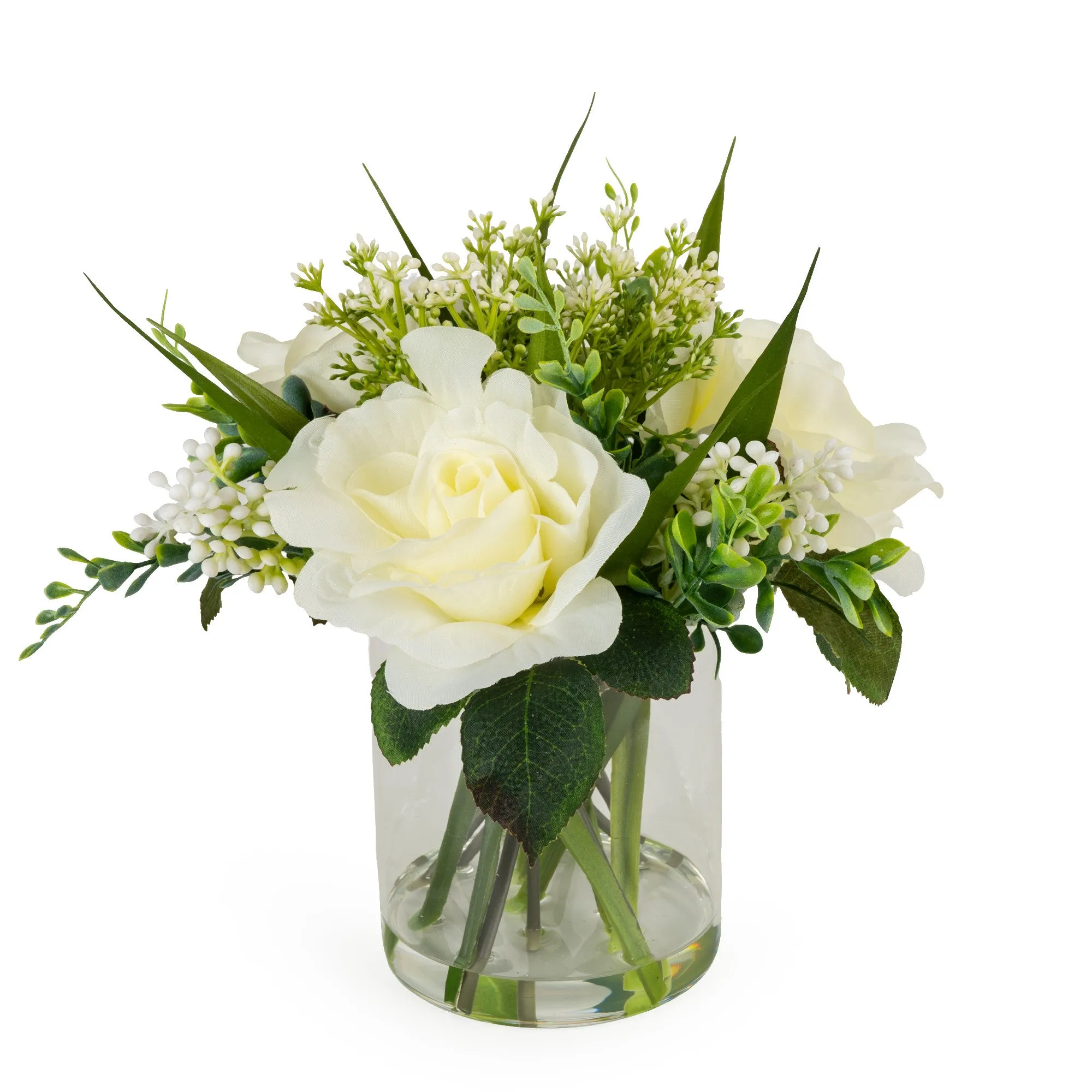 Glass Vase With Roses
