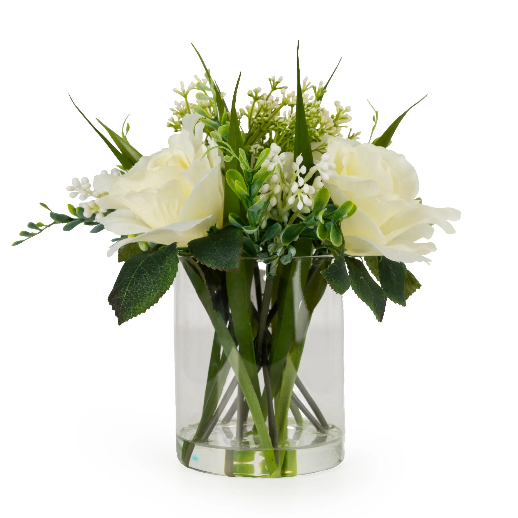 Glass Vase With Roses
