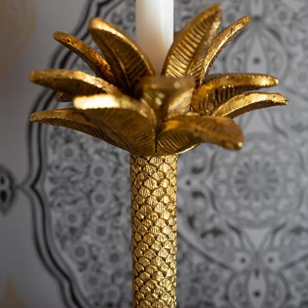 Gold Palm Tree Design- Dinning Candleholder