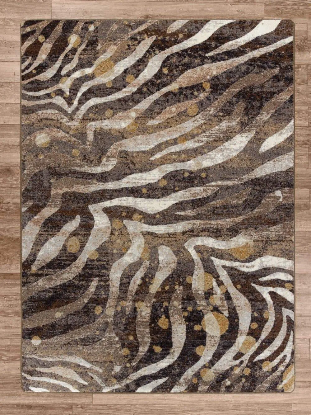 Gold Splash Zebra Print Rugs