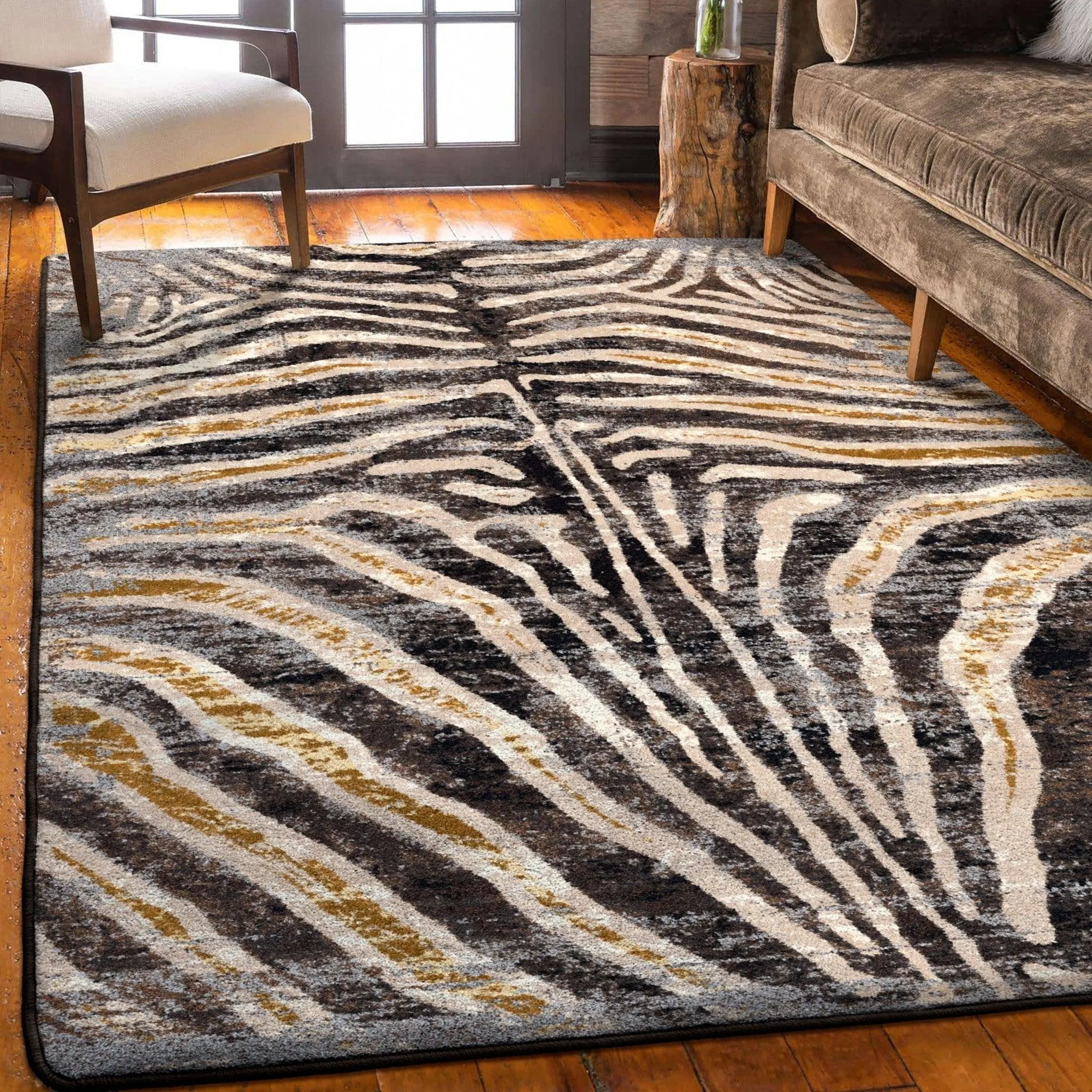 Golden Zebra Area Rugs & Runners sectional couch, U-shape sofa