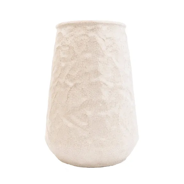 Graceful Large White Conical Vase for Floral Delights