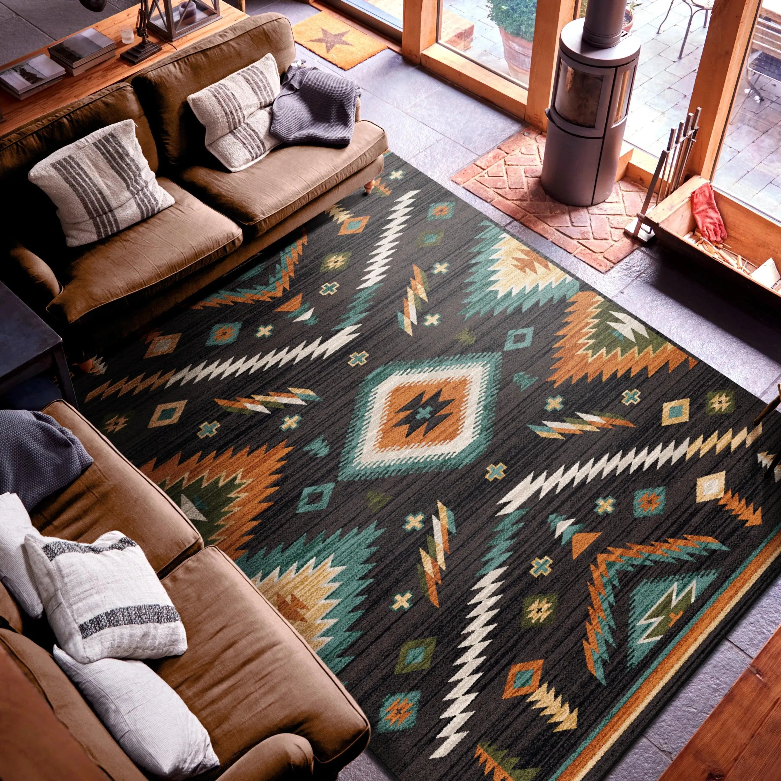Grand Lodge Horizon Gem Rugs sectional couch, U-shape sofa