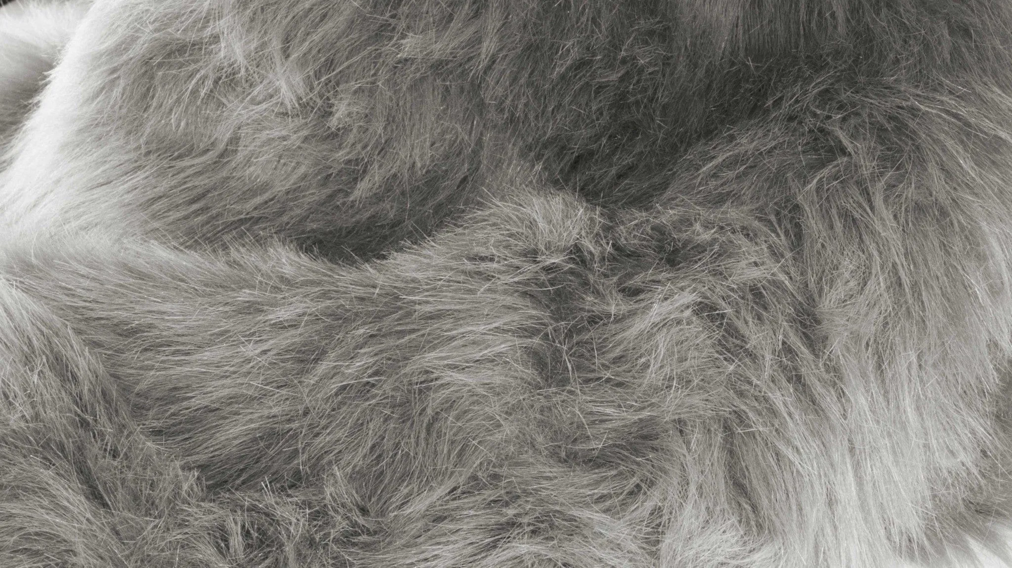 Gray Faux Fur Area Rug