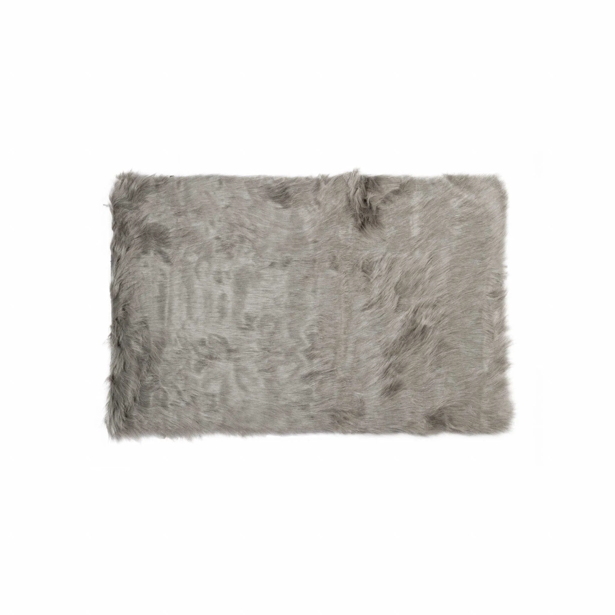 Gray Faux Fur Area Rug