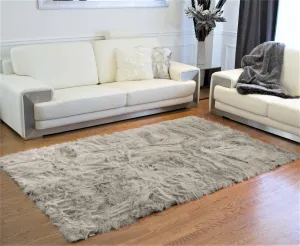 Gray Sheepskin Area Rug sectional couch, U-shape sofa