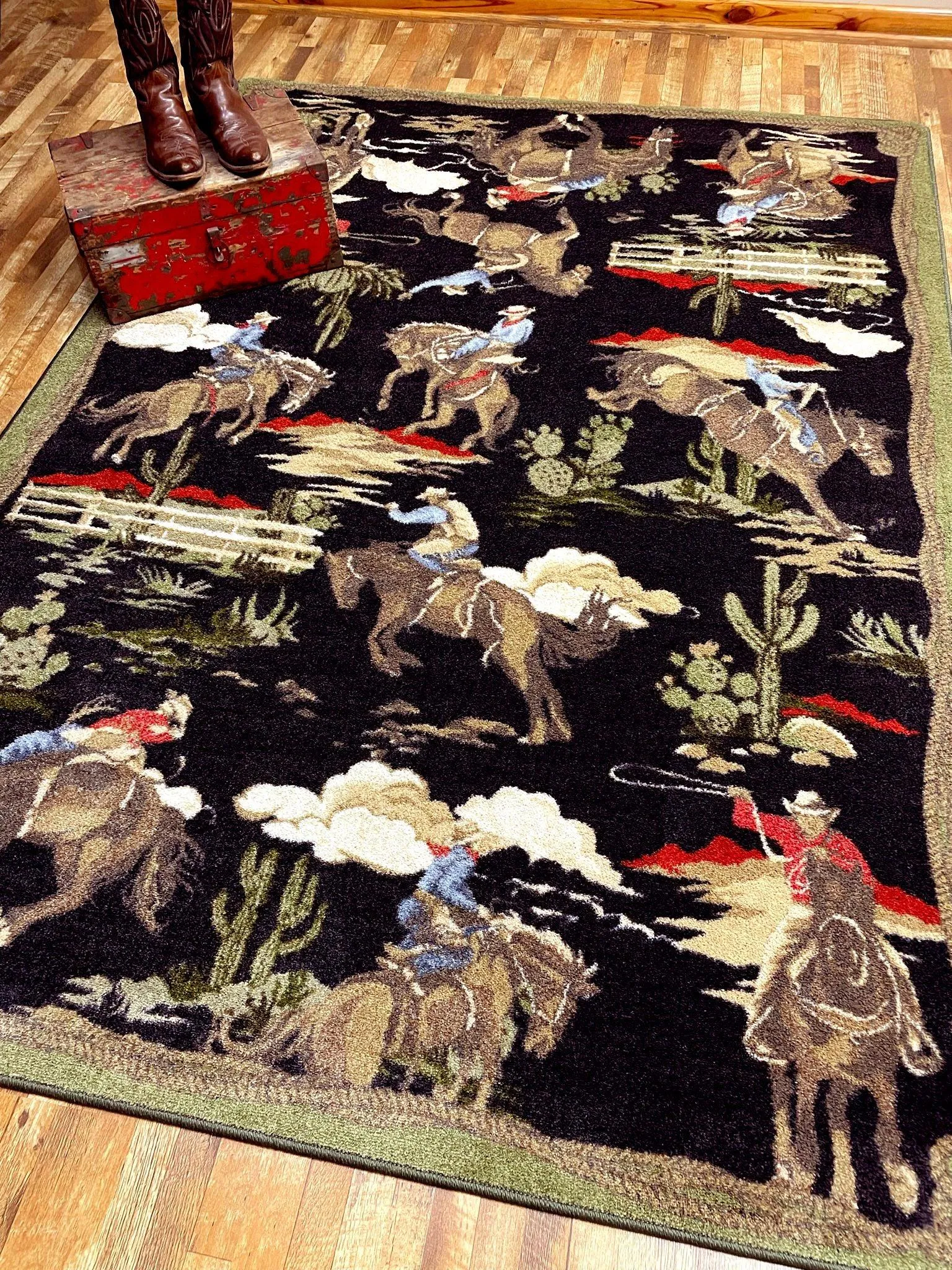 Green Bronc Western Rugs serving tray, cheese board