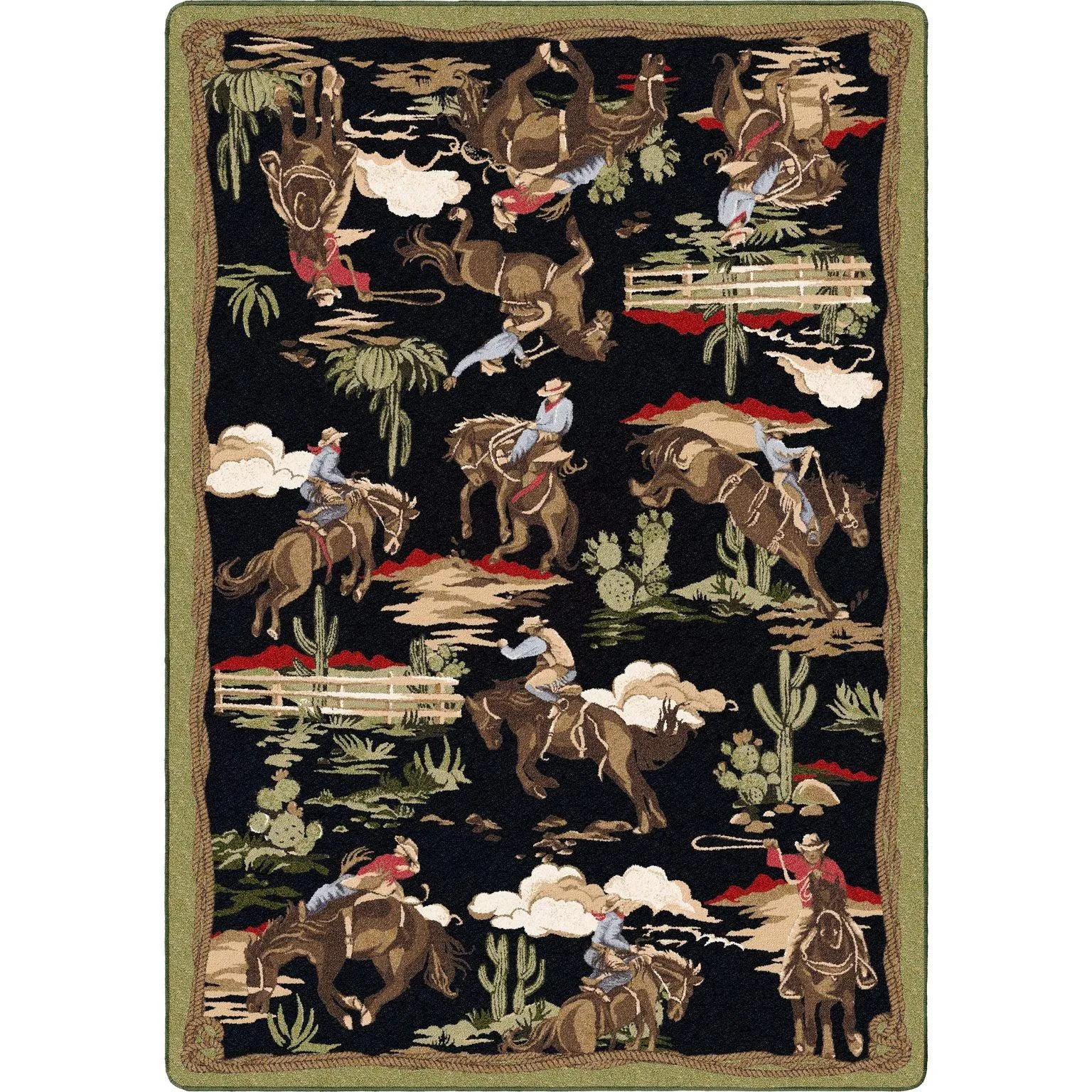 Green Bronc Western Rugs