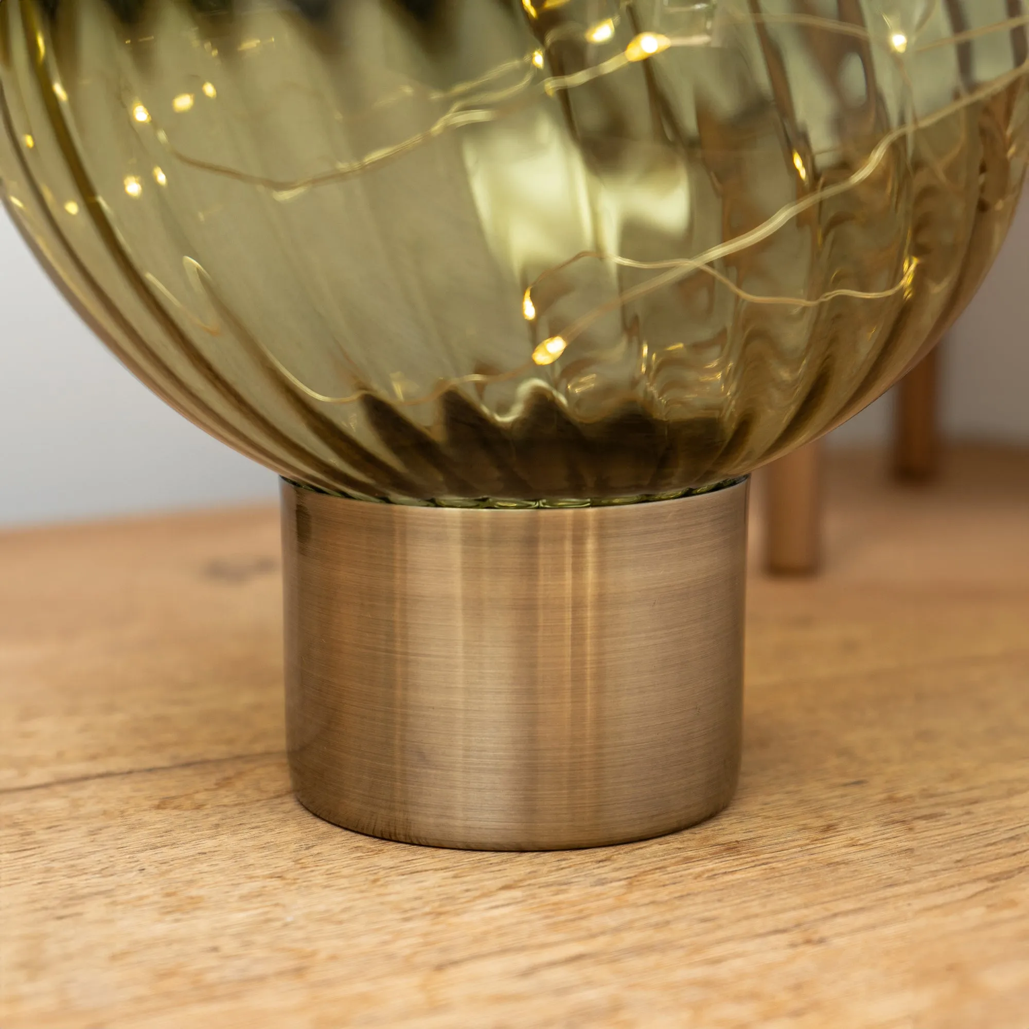 Green, glass ball, LED lamp.