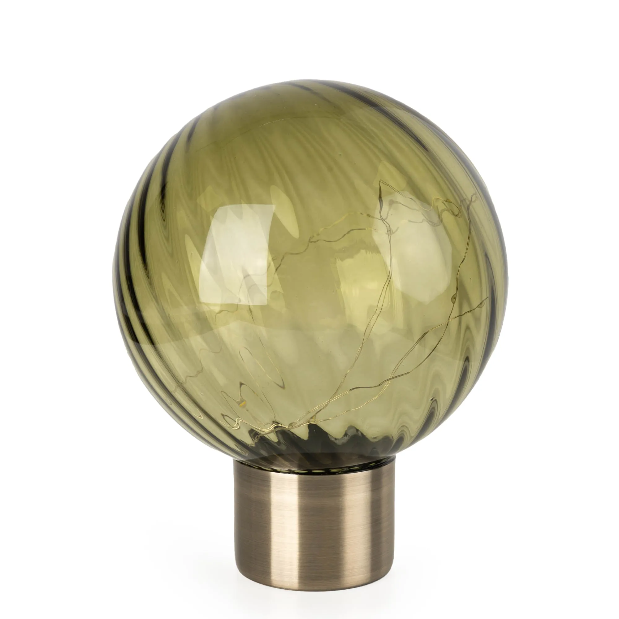 Green, glass ball, LED lamp.