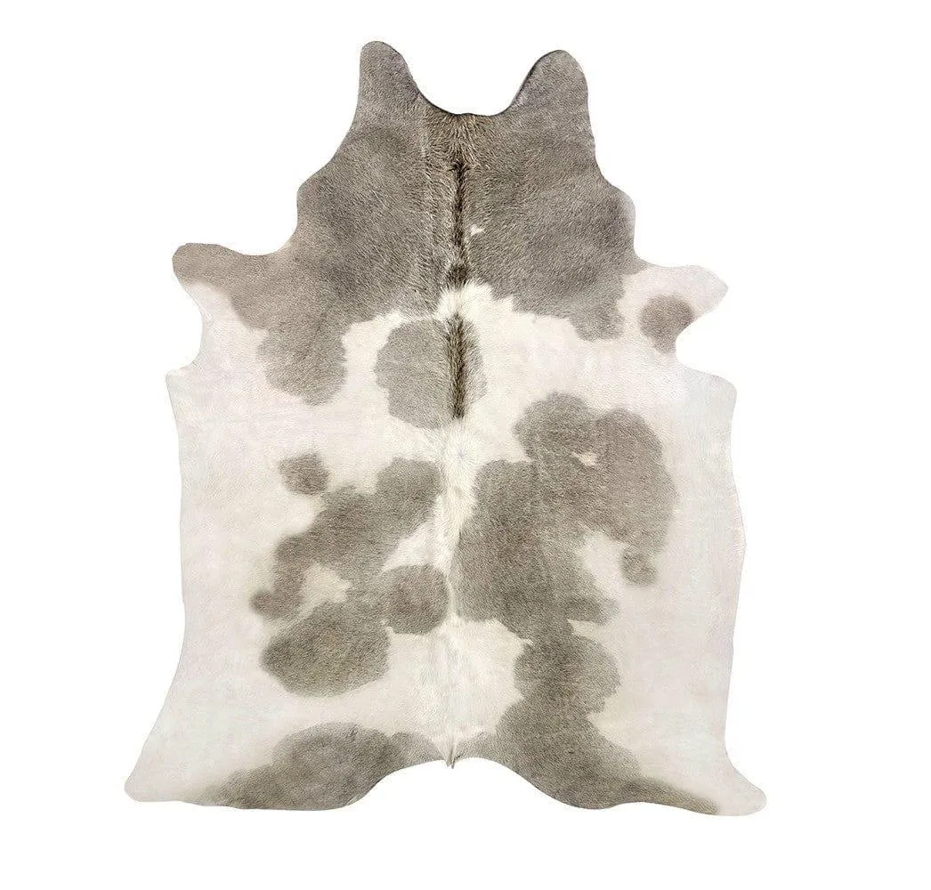 Grey and White Cowhide Rug