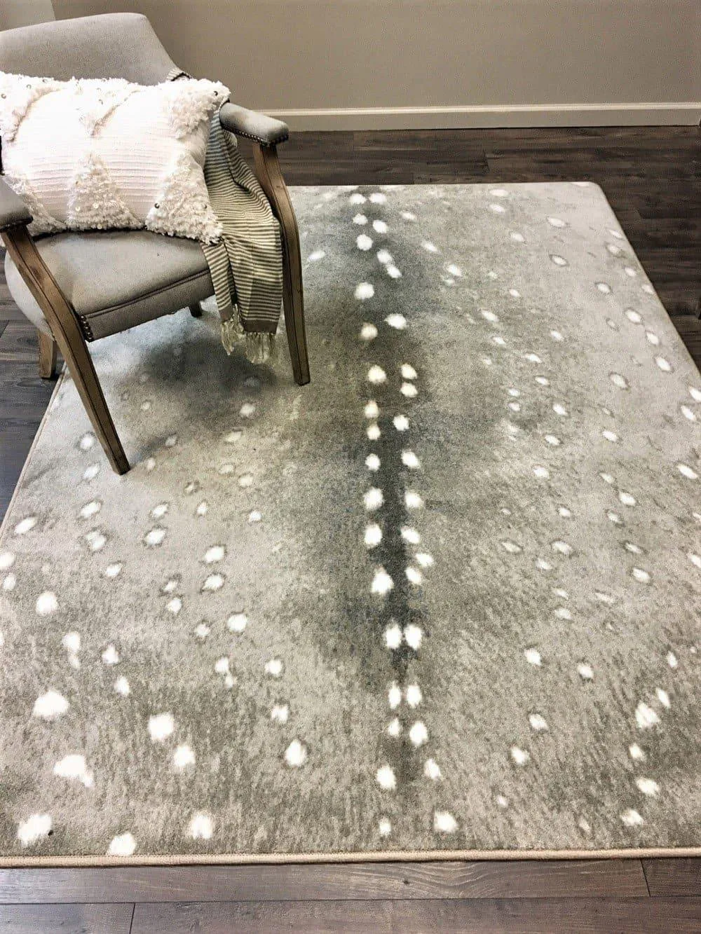 Grey Axis Hide Area Rug folding guest bed, rollaway bed