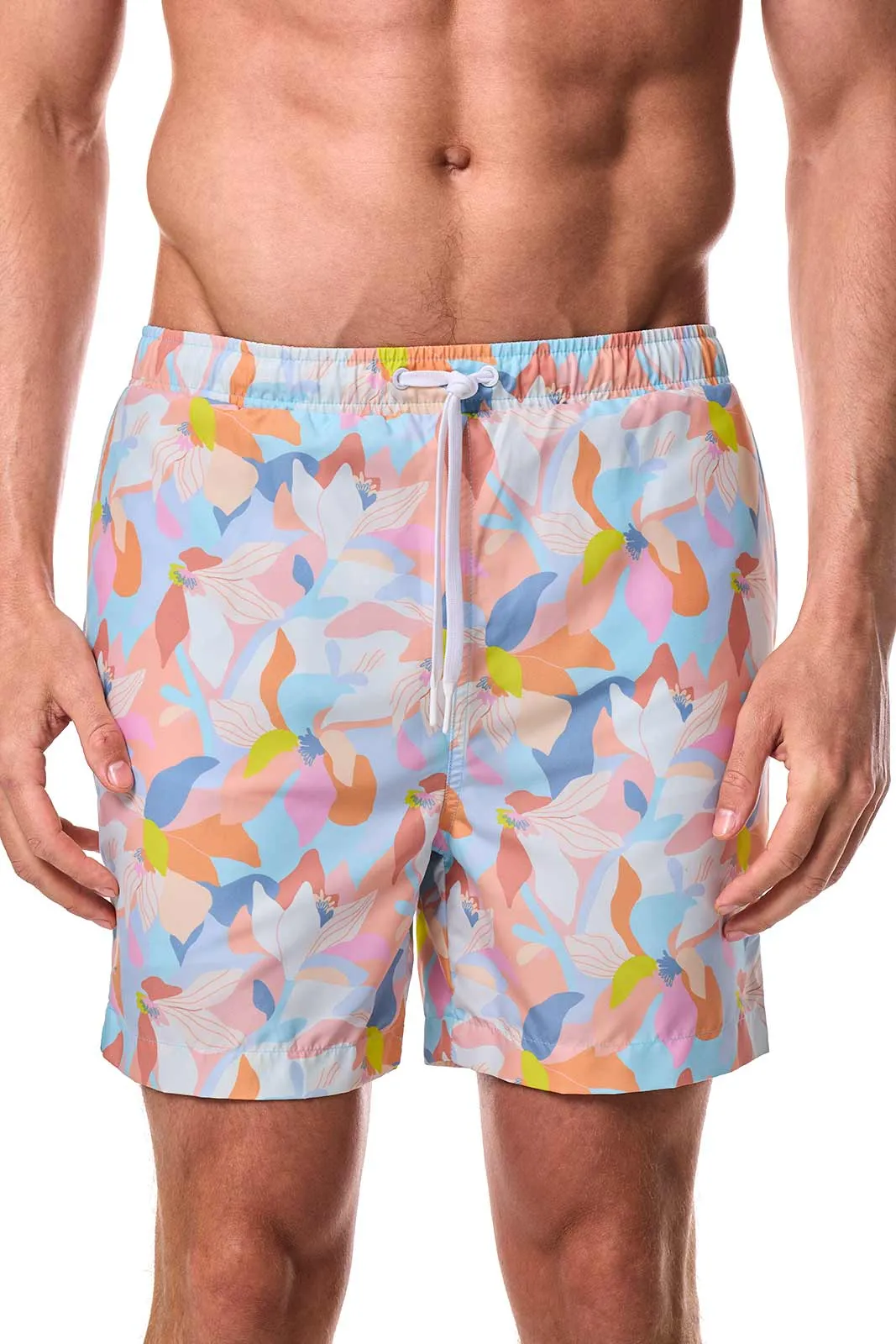 Harrison - Mens 5.5" Inseam Swim Trunk - Bleached Honeysuckle | Bleached Honeysuckle