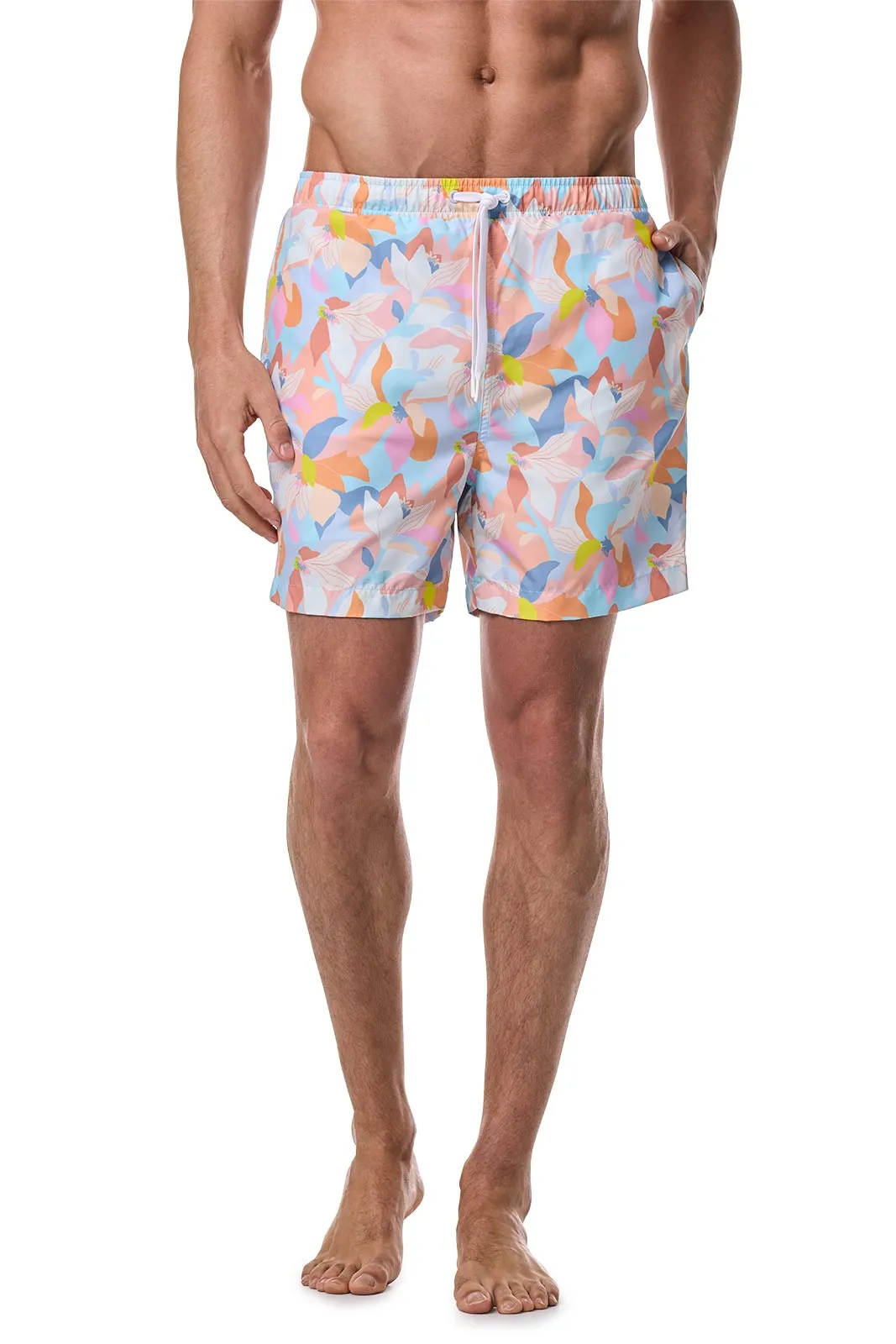 Harrison - Mens 5.5" Inseam Swim Trunk - Bleached Honeysuckle | Bleached Honeysuckle