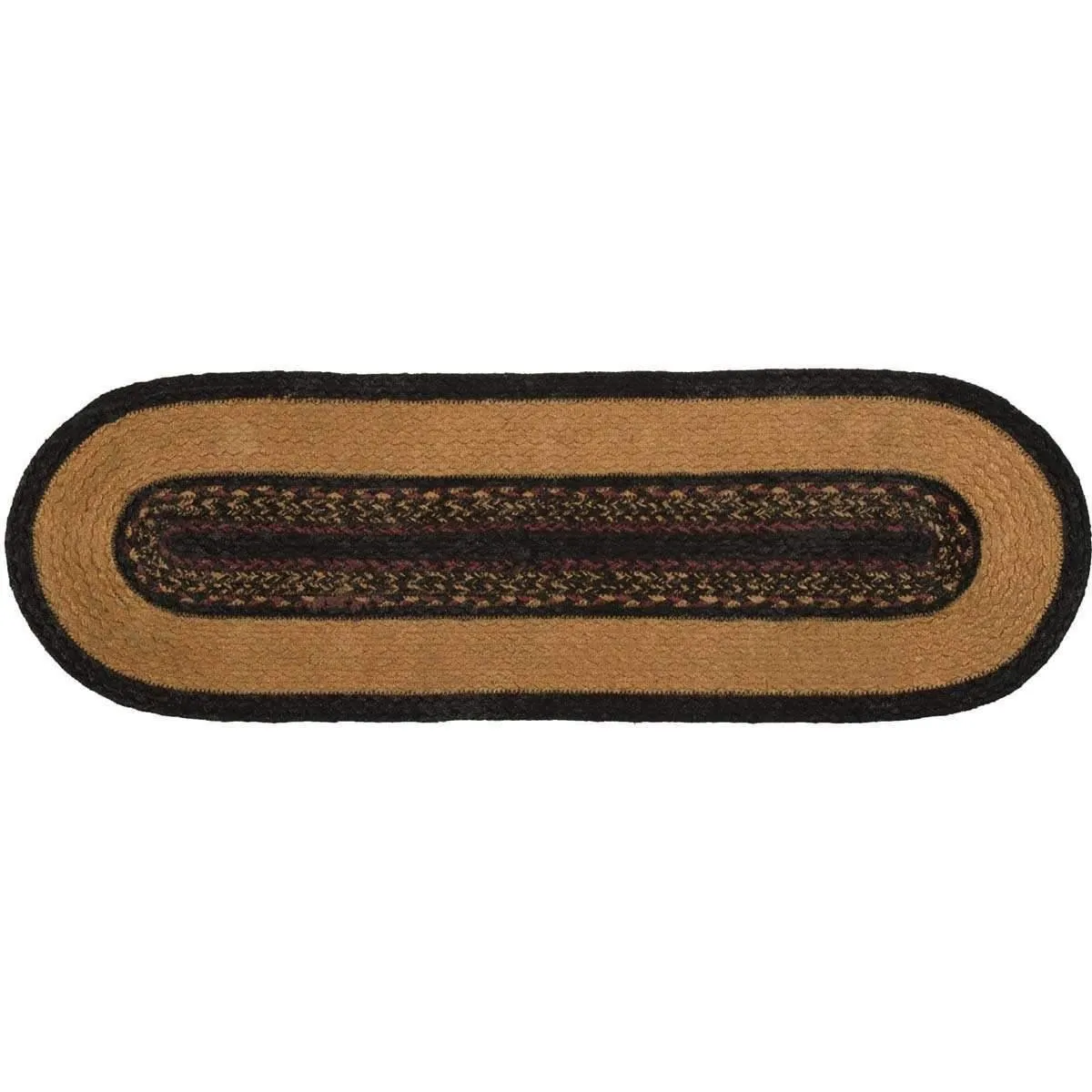 Heritage Farms Star Jute Stair Tread Oval Latex 8.5x27